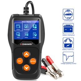 New KONNWEI KW600 Car Battery Tester 12V Digital Colour Screen Auto Battery Analyzer 100 to 2000CCA Cranking Charging Car Diagnostic Fast-shipment