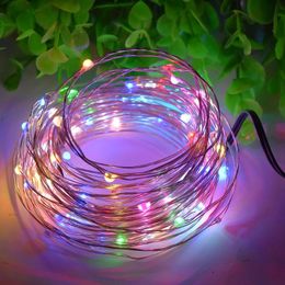 Strings LED 2m 5m 10m 20m USB Copper Wire String Lights Holiday Lighting For Garland Fairy Christmas Tree Wedding Party DecorationLED