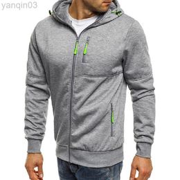 New Men Sweaters Casual Sport Design Spring And Fall Winter Long Sleeve Vest Hooded Men Hoodie L220801