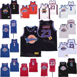 Movie Space Jam Looney Tunes Tune Squad Basketball Lola Bunny Jersey 10 Bugs Bunny 1 Lebron James 23 6 Team Color Black Blue White Red All Stitched University Sport