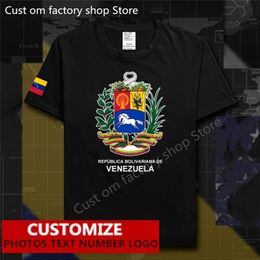 Venezuela Flag T shirt Free Custom Jersey Fans DIY Name Number 100 Cotton T shirts Men Women Loose Casual T shirt 220620