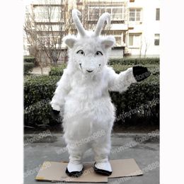 Halloween Plush white goat Mascot Costume Cartoon Theme Character Carnival Festival Fancy dress Adults Size Xmas Outdoor Party Outfit