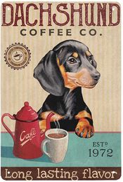 -Dachshund Hundehund Company Metallschilder Outdoor Retro Metall Blech Zeichen Vintage Schild für Kaffee Wanddekoration 8x12 Zoll