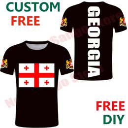 -Camisetas para hombres Georgia T Camiseta Hombres de la cruz de la cruz roja Camisas negras Whitet camisa de pareja personalizada
