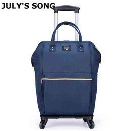 July's Song Luggage Bag Travel Duffle Trolley Rolling Suitcase Women Men s With Wheel Handbag J220708 J220708