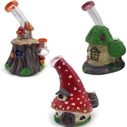 New Unique Glass Bongs Mushroom Style Heady Hookahs 4mm Thick Pyrex Water Pipes Free Type Bong 14mm Male Joint Oil Dab Rigs With Bowl