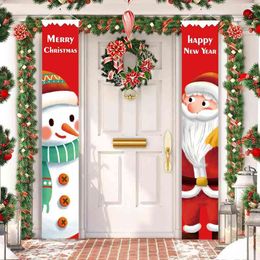 happy new year christmas Australia - Christmas Door Banner Merry Christmas Decor for Home Hanging 2022 Xmas Ornaments Navidad Natal Nole Happy New Year Gift 2022 T220804