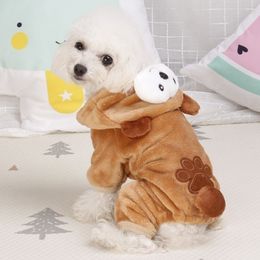 Brown Bear Dog Clothes For Chihuahua Pet Costume Puppy Hoodies Coat Jacket Pajamas Ropa De Cachorro Warm Y200917