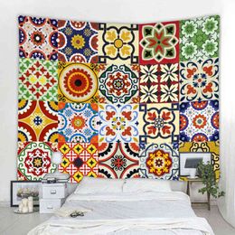 Ethnic Pattern Tapestry Mandala Bohemian Art Deco Blanket Curtains Home Bedroom Living Room Decoration Hippie J220804