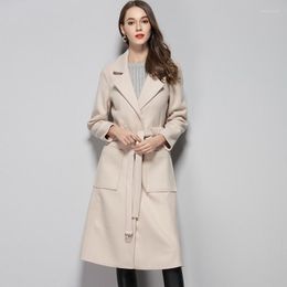 Women's Trench Coats 2022 Spring Model European And American Double-Sided Plush Coat Woollen Women