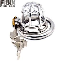 NXY Chastity Device Frrk Stainless Steel Plum Blossom Head Male Lock Round Ring with Anti Falling Bird Cage Adult Products 0416