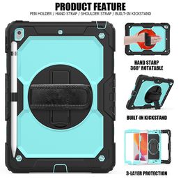 Tablet Cases Built in Screen Protector Kickstand Functions Shockproof Drop-Proof With Shoulder&Hand Strap For IPad Pro 12.9