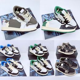 Kids 1 Basketball Shoes Candy Low Mid GS J I Infant Dark Mocha Baby Shoes 1s Pine Green Game Royal Scotts Obsidian Chicago Bred Sneakers Multi-Color 24-35