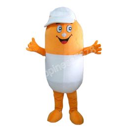 Performance Pill Mascot Costumes Halloween Christmas Cartoon Character Outfits Suit Advertising Leaflets Clothings Carnival Unisex Adults Outfit