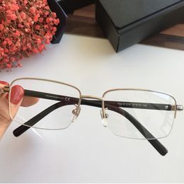 Classical Men halfrim glasses frame 57-18-145rectangular metal for prescription eyewear case