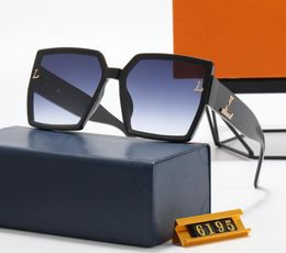 6195 Designer Brand Classic Sunglasses Fashion Women Sun Glasses UV400 Gold Frame Green Mirror 50mm Lens with Box