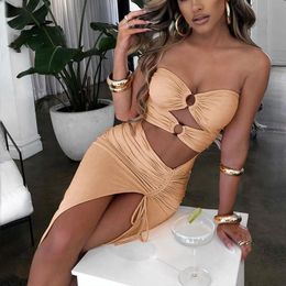 club dresses xs UK - Casual Dresses Women Summer Long Beach Dress Party Vacation Hollow Out Sleeveless Deep V Halter Neck Knit Crochet Backless PartyCasual