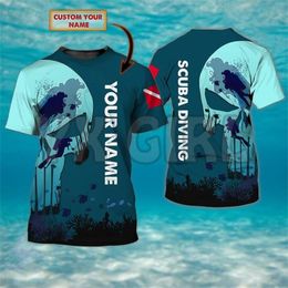 Summer Fashion Men t shirt Personalized Love Scuba Diving 3D All Over Printed T Shirts Tee Tops shirts Unisex Tshirt 220712