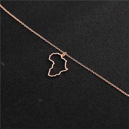 Pendant Necklaces Africa Map Necklace Exquisite Hollow Gold Silver Colour Motherland Collar Clavicle Chain Lady GirlPendant