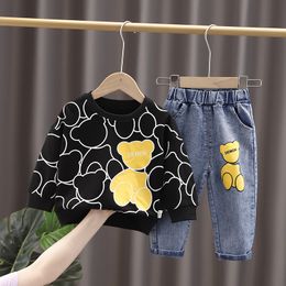 Autumn Toddler Clothing Cotton Suit Children Girls Bear T-shirt Sports Pants 2Pcs/set Kids Clothes Baby Tracksuits