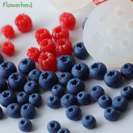 Blueberry Raspberry Wild Simulation Fruit Silicone Chocolate Baking Aroma Candle Mould Cake Decorating Tools 220629