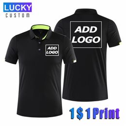 Quick-drying Sports Polo Shirt Custom Design Company Brand Print Embroidery Breathable Lapel Short Sleeve Classic 4xl 220621