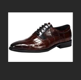 brogue Shoes l Pointed toe Formal Wedding Shoes Lace up Carved Business Genuine Leather Dress shoes Big size 46