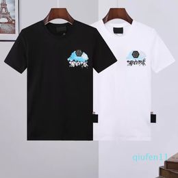 2022-Plain Men designer Skull Diamond t shirt Short sleeve Brand Spring and Summer high O-Neck Quality Skulls TShirts