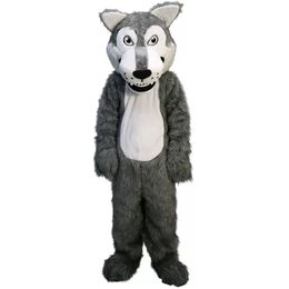 Grey wolf Mascot Costume Cartoon Character Adult Size
