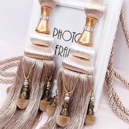 European Style Curtain Hanging Ball Rope Curtain Tiebacks Hanging Tassel Bandages Brushes Curtain Accessories T200601