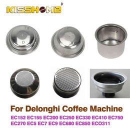 Coffee 51mm Single/Double Layers Filter Basket For Delonghi Coffee Machine Universal Powder Bowl Semi-automatic Coffee Accessory 210326