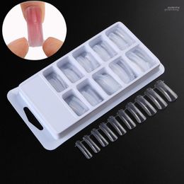 L-08 100PCs/Case Dual Forms False Nail Mold Clear Full Cover Tips UV Gel And Acrylic System Prud22