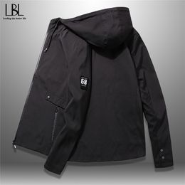 Spring Hooded Jacket Men Outwear Zipper Men s Bomber Jackets Casual Coat Man Sportswear Middle aged Top Male Slim Fit LJ201013