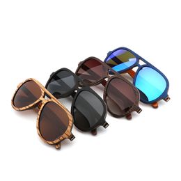 Wooden frame Sunglasses men Glasses Brand Designer Metal Frame Shades uv400