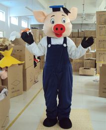 Happy Pig Mascot Costumes Cute Cartoon Pig Apparel Advertisement Costumes Halloween Birthday Party Animal Mascot Costume