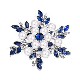 Pins Brooches Fashion Diamond Snowflake Brooch Personality Simple Pearl Corsage Women Clothes AccessoriesPins