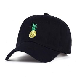 Pineapple Embroidery Baseball Cap Cotton 100 Hipster Hat Fruit Dad Hip Hop Snapback