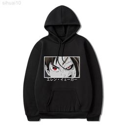 Anime Aanval Op Titan Comic Ogen Retro High Street Comic Print Winter Lange Mouwen Dikke Losse Casual Man Hoodie tij Eenvoudige L220730