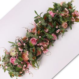 Decorative Flowers & Wreaths Wedding Simulation Flower Arrangement Rose Hydrangea Studio Pography Scene Background Wall DecorationDecorative