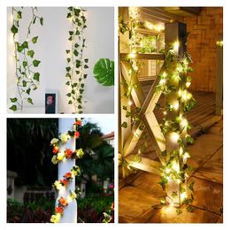 Strings Artificial Leaf Led String Lights Street Garlands 10M 5M Christmas Tree Decorations Outdoor Wedding Year Fairy Garden DecorLED Strin