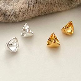 Hoop & Huggie Gold Plating Authentic 925 Sterling Silver Oval Geometric Ear-Bone Piercing Earrings Jewelry C-C947Hoop Kirs22