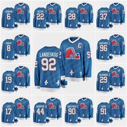 Ceo29 Nathan MacKinnon quebec vintage Jersey 92 Gabriel Landeskog 96 Mikko Rantanen 8 Cale Makar 19 Joe Sakic 6 Erik Johnson 91 Nazem Kadri 13