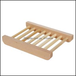 Soap Dishes Bathroom Accessories Bath Home Garden Wholesale Natural Bamboo Use Wooden Storage Holder Craft B Dhjt8