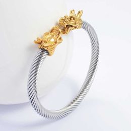 Punk faucet open bracelet male and female steel silver and gold faucets Galvanised steel wire Bracelet