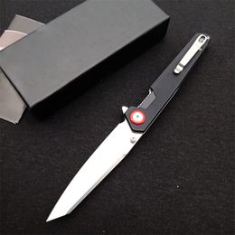 Special Offer H7191 Flipper Folding Knife 440B Satin Tanto Blade G10 with Stainless Steel Sheet Handle Ball Bearing Fast Open Poket Folder Knives
