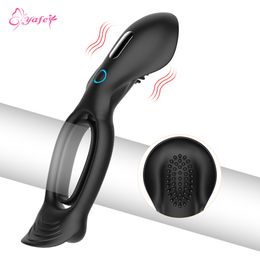 10 Speeds Silicone Vibrator Male Penis Rings Delay Ejaculation Vibrating Cock Ring Clitoral Erotic Adult sexy Toys for Men