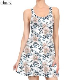 Women Dress Beautiful Lily Pattern 3D Printed Mini Dress for Fashion Female Sleeveless ONeck Dresses Simple Style 220616