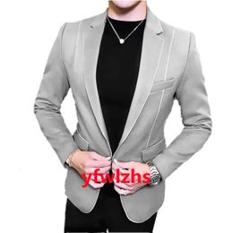 Classic One Button Wedding Tuxedos Notch Lapel Mens Suit Two Pieces Formal Business Mens Jacket Blazer Groom Tuxedo Coat Pants 01234