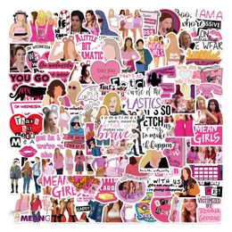 50Pcs American Classic Movies Mean Girls Stickers cute pink Graffiti Kids Toy Skateboard car Motorcycle Bicycle Sticker Decals Wholesale