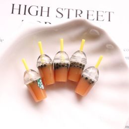 coffee party favors UK - Party Favor Creative simulation mini Starbucks coffee cup beverage bottle small toy DIY material resin jewelry accessories wholesale